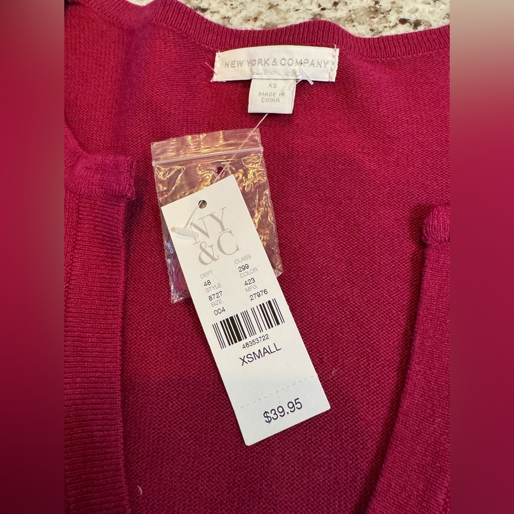 New York & Company Deep Red Cardigan Sweater - Picture 5 of 6